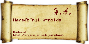 Harsányi Arnolda névjegykártya